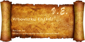 Vrbovszky Enikő névjegykártya